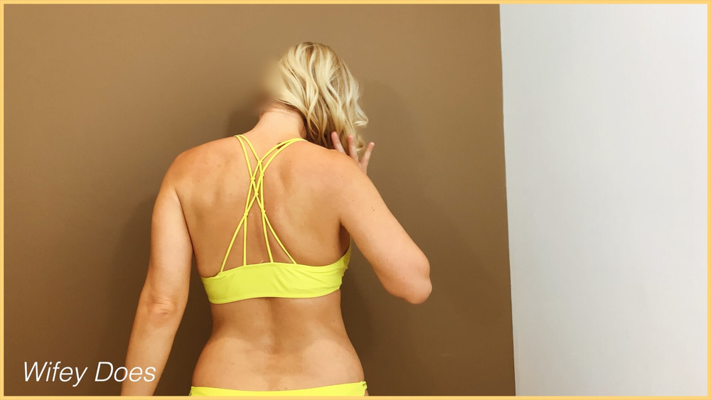 Wifey wears a skimpy yellow bikini #13