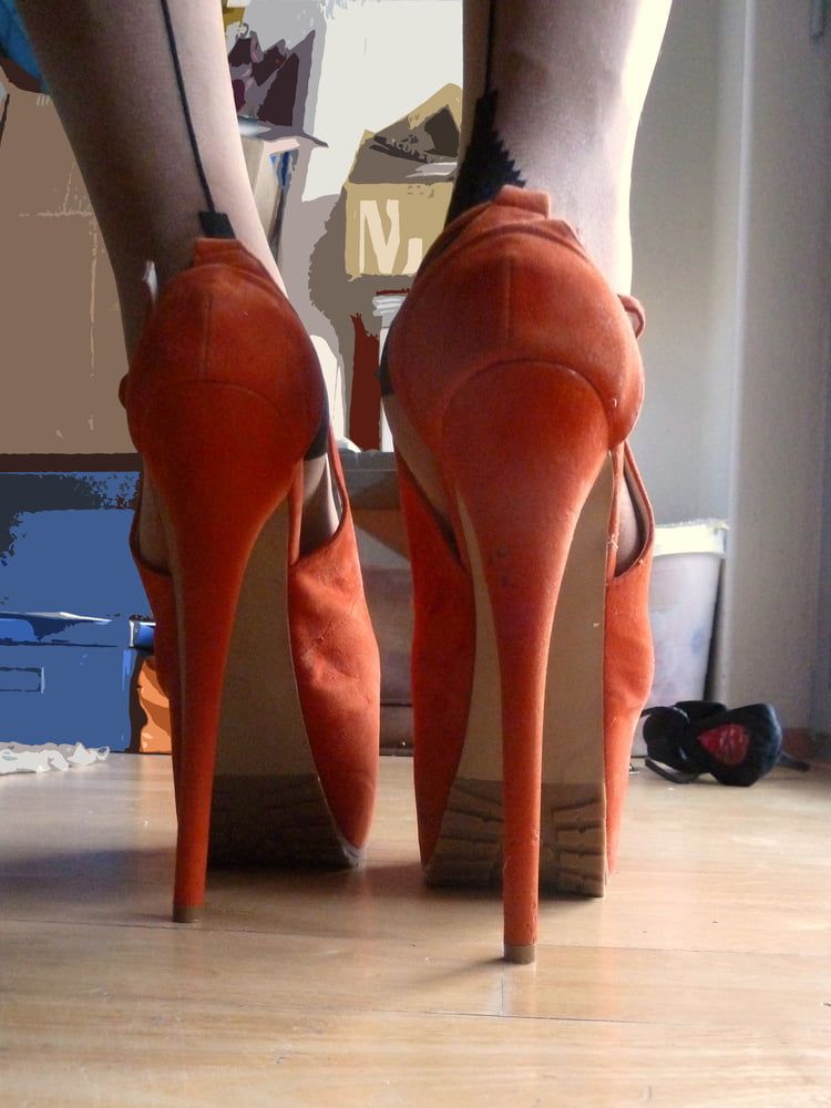orange platform heels #14