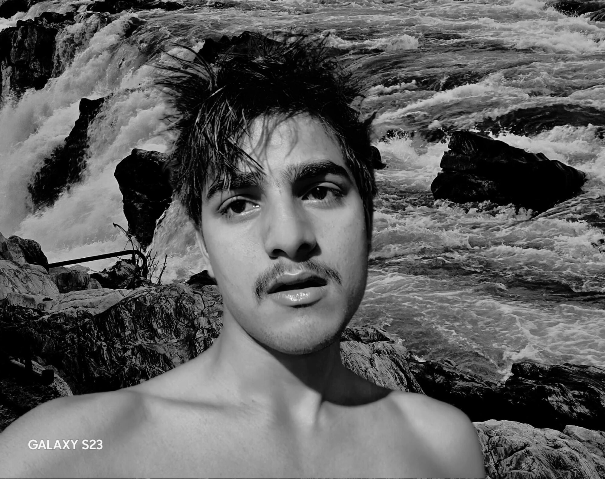 Young Boy Naked On The Riverside 