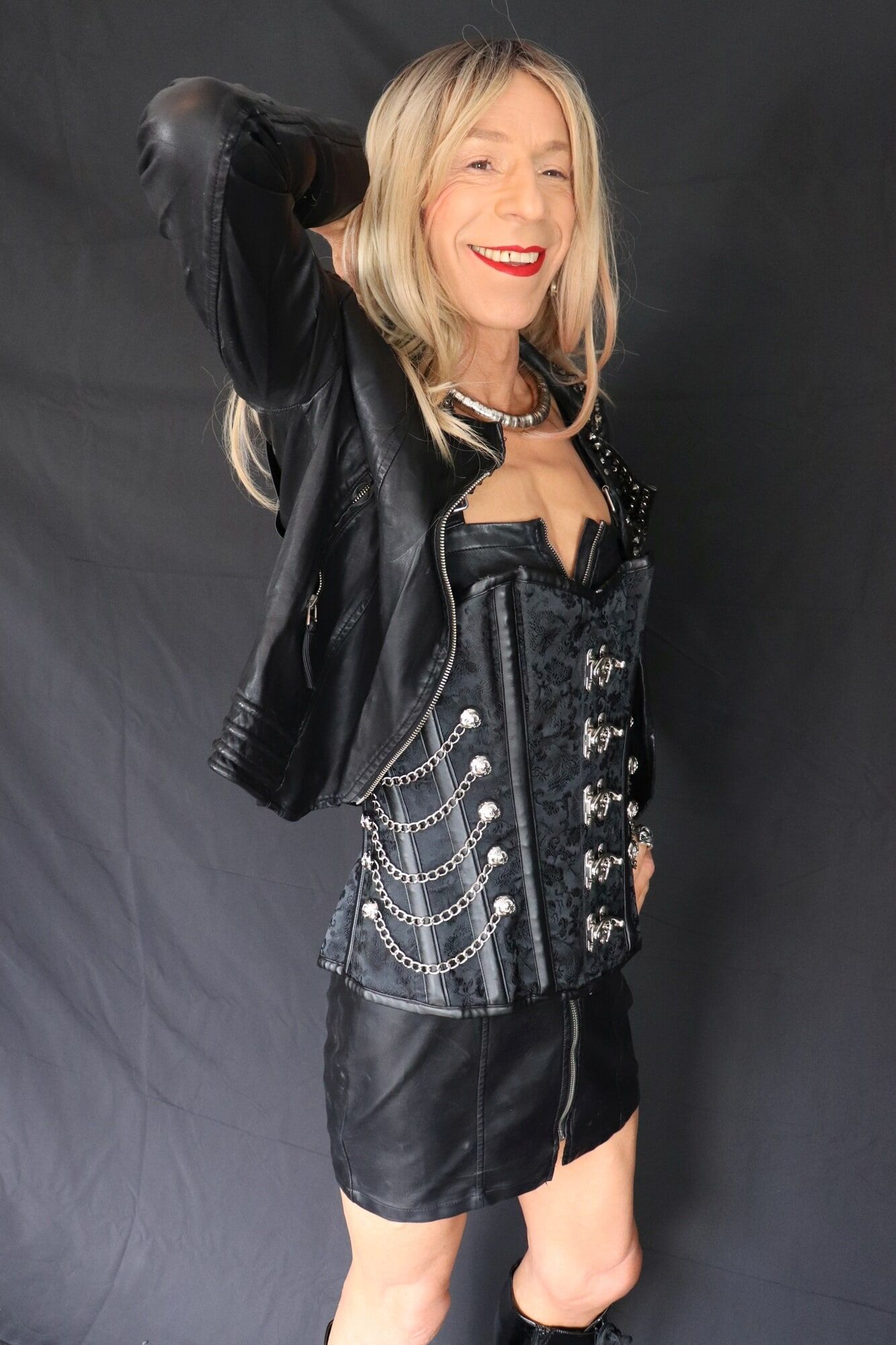 102 Alessia Travestita in Black Leather #7