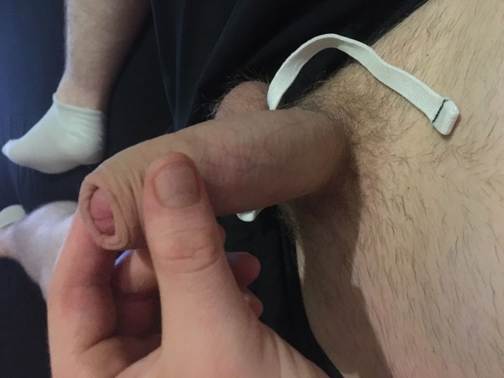 Hairy Dick And Balls Bondage Play With White Socks #13