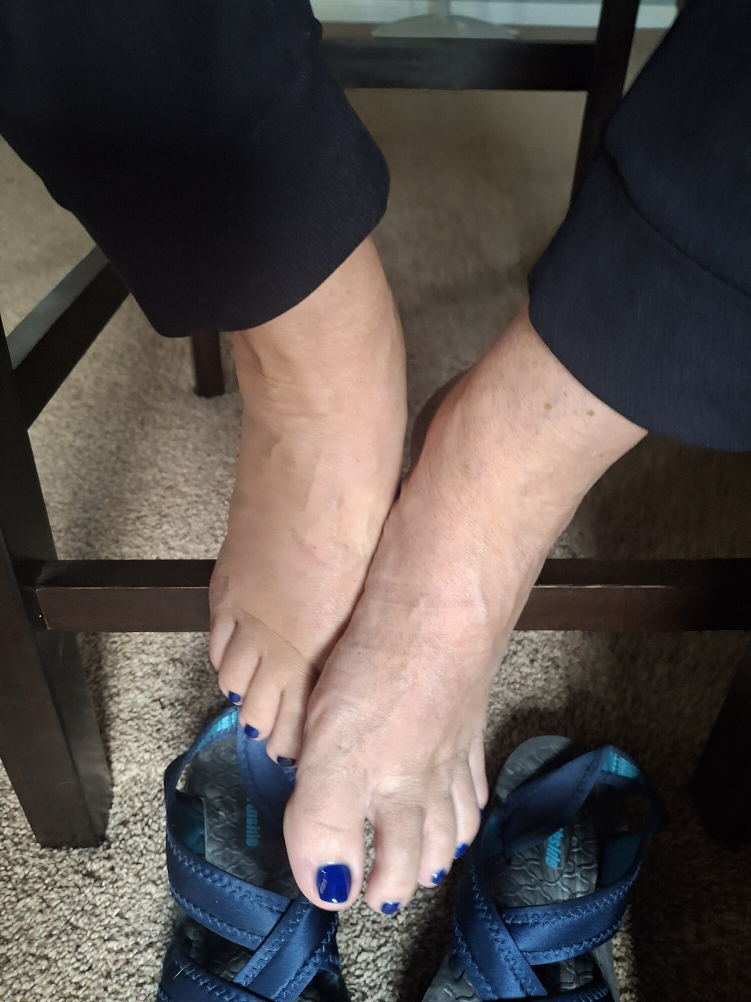 Cute Blue toes under the table #11