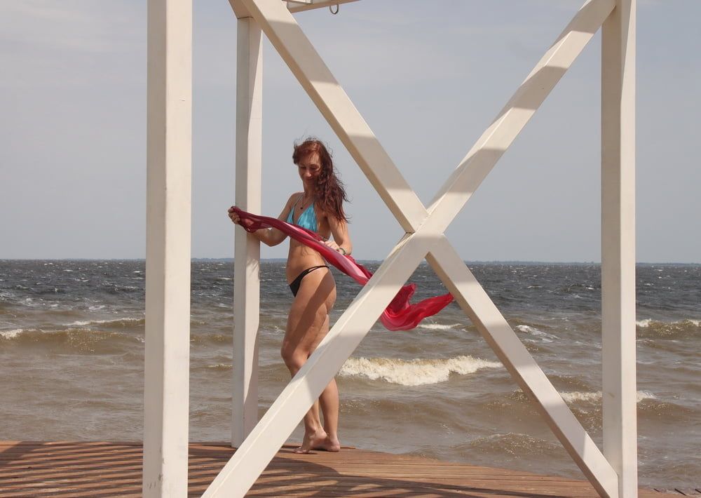 Red Shawl on windy weather #47