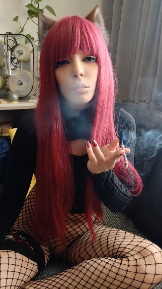 Adorable Alt Girl smoking a cig #10