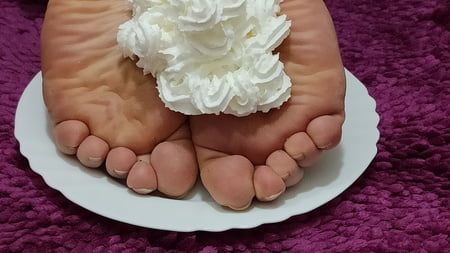 whipped cream on my feet