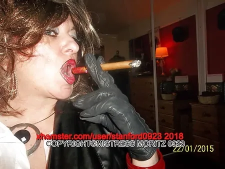 slut smoking cigars          