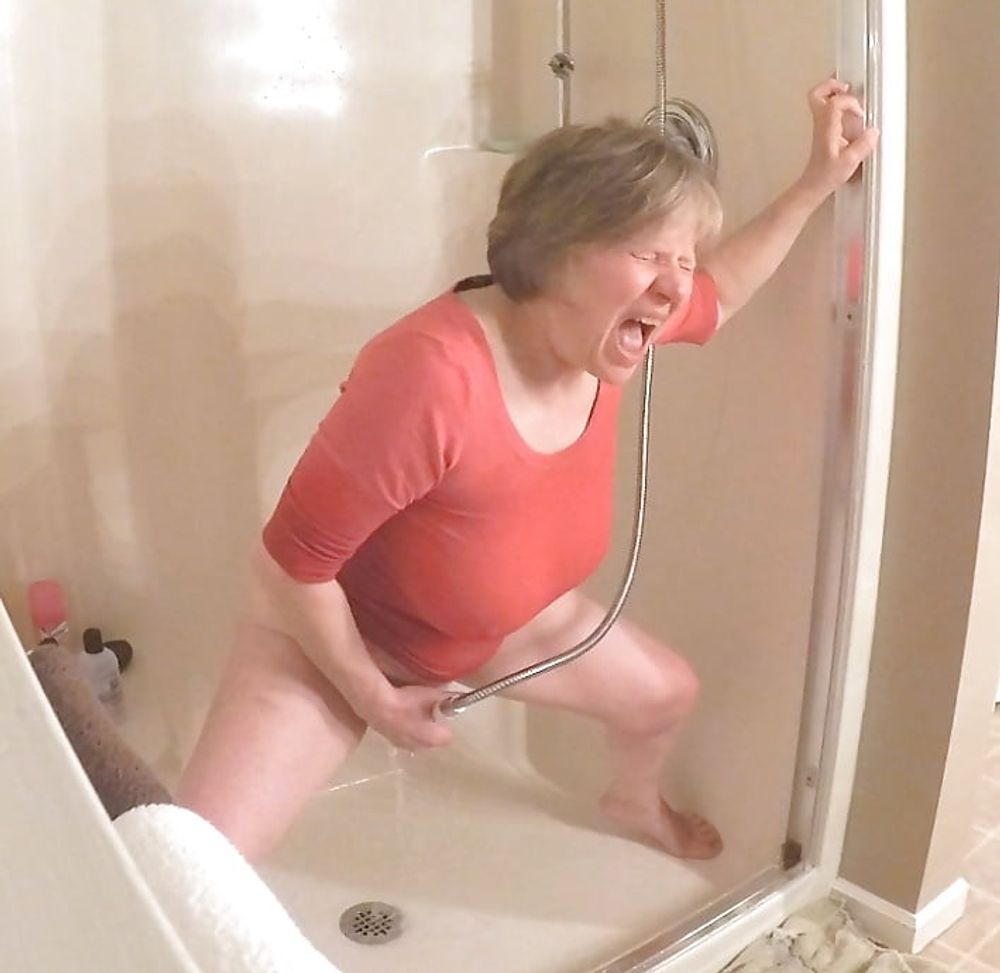 GILF masturbates in wet t-shirt #45