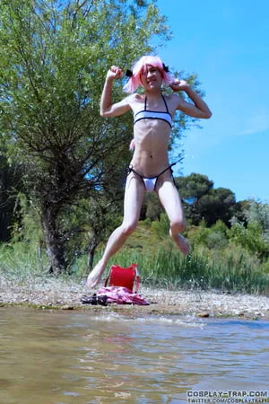 astolfo water fun trap cosplay         