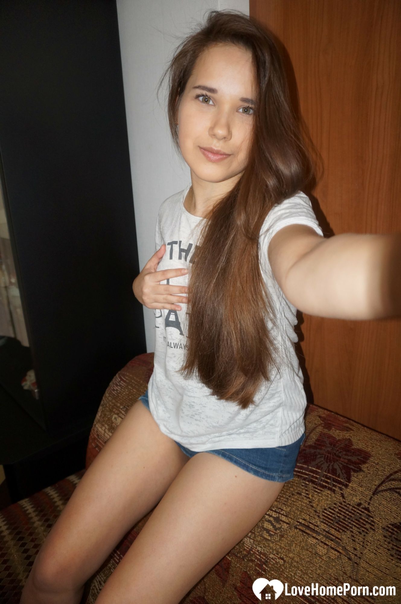 Long-haired teen loves to pose and take nudes #2
