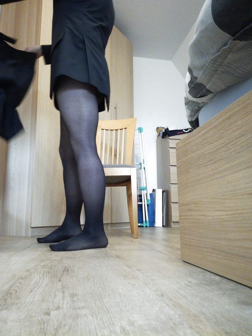 Wearing my black pantyhose again #42