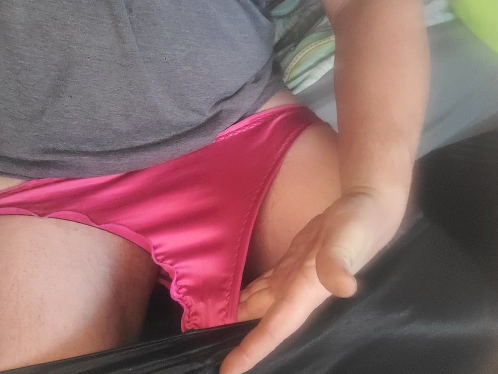 Little cock in panties- Exhibitionist Trucker  #11