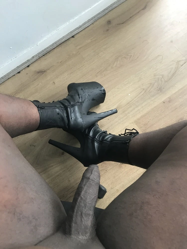 Wet stripper heels and latex gloves  #37