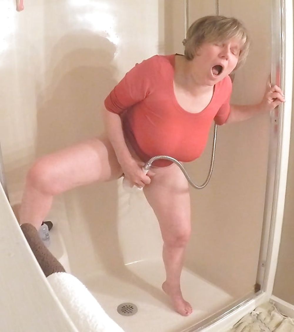 GILF masturbates in wet t-shirt #16