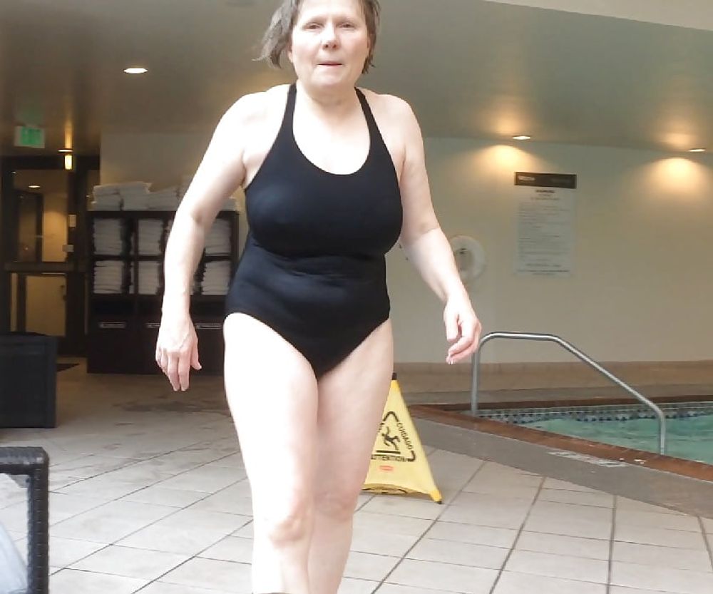 Watch busty grandma swim and shower by MarieRocks #9