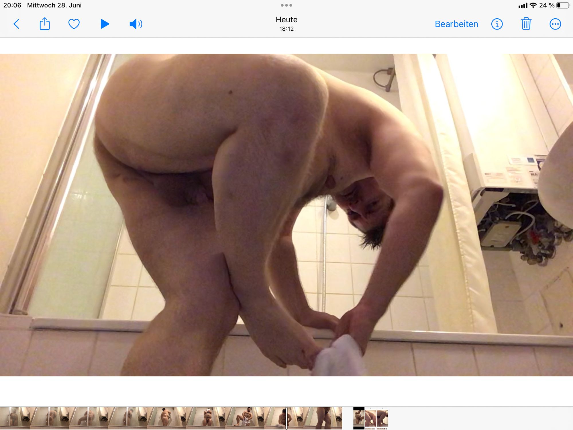 No privacy - Loser exposed showering by teen princess