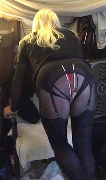 Slut in Sheer Black Silk #9