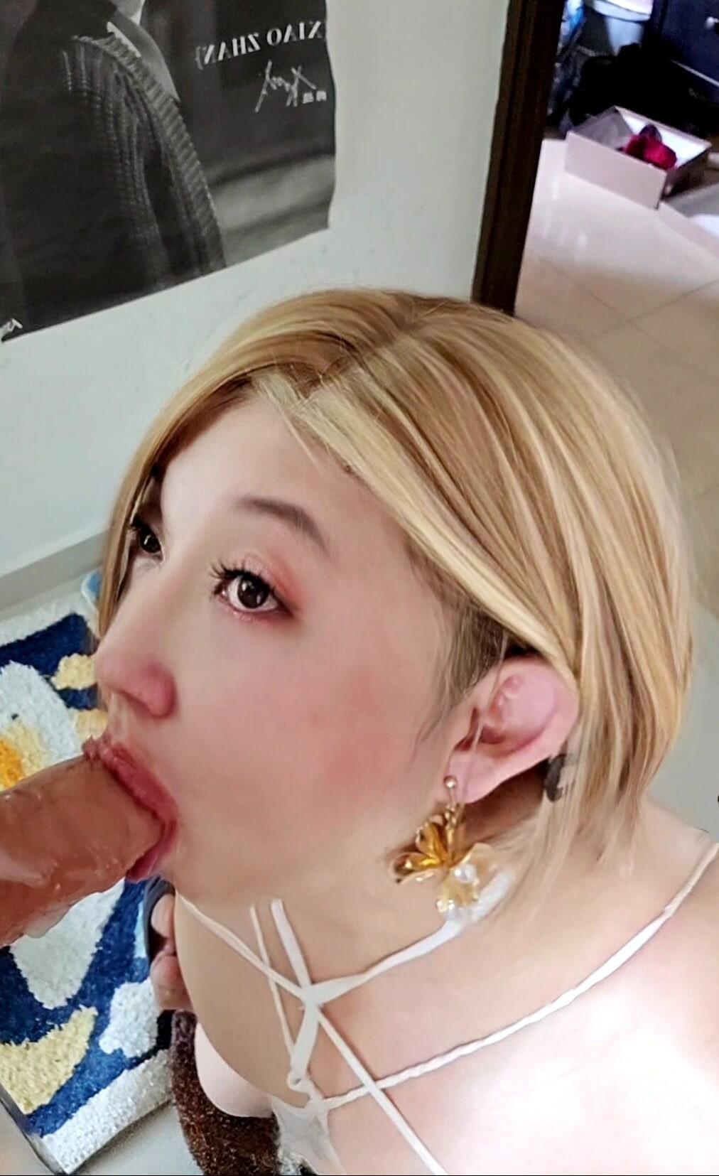 Asian crossdresser husband dress sexy while wife not at home