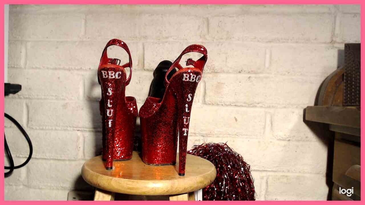 9inch BBC SLUT platform stiletto heels worn to tease BBCs. #12