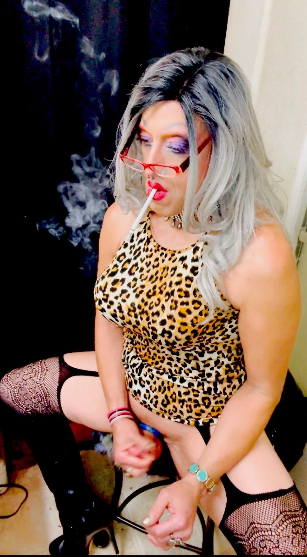 Marilyn Leopard Print Big Cock Smoking Cougar #37