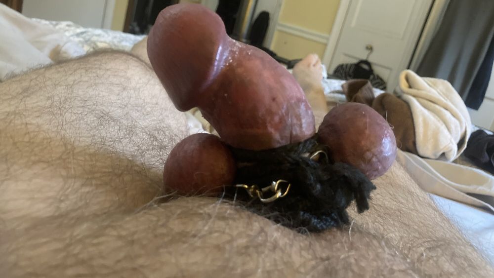 CBTLUVR’s Upside Down purple COCK &amp; BALLS BONDAGE CBT #10