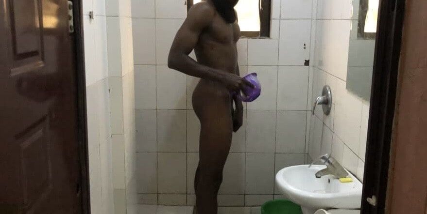 In the shower 