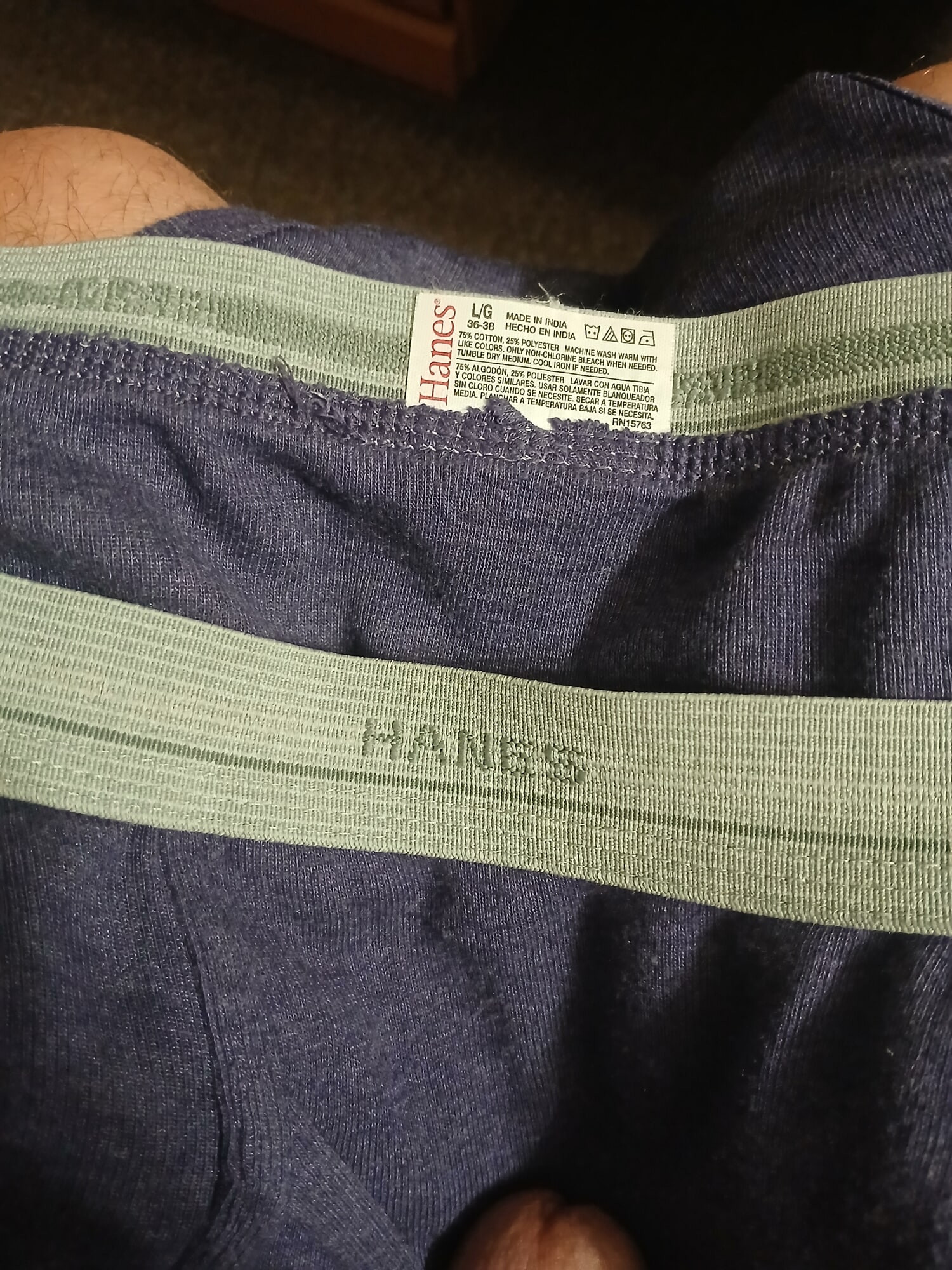 Purple Hanes briefs 