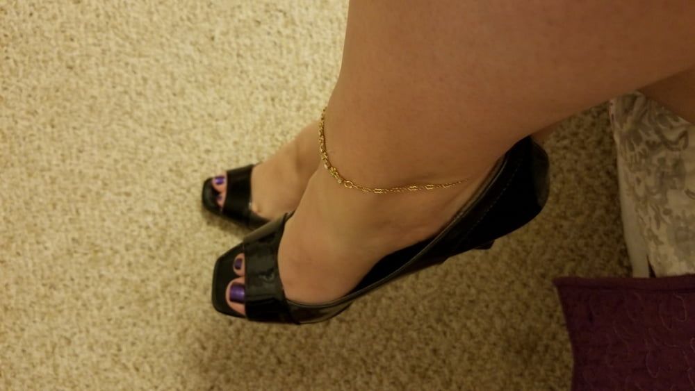 Playing in my shoe closet pretty feet heels flats milf  wife #16