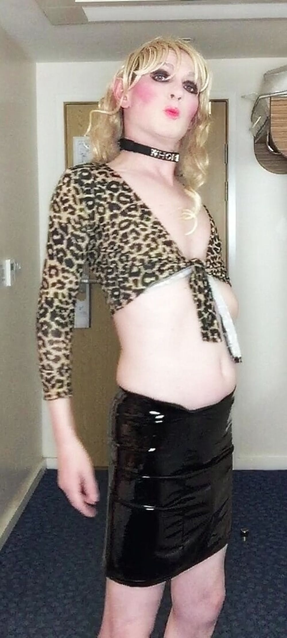 Sissy in leopard print top #4