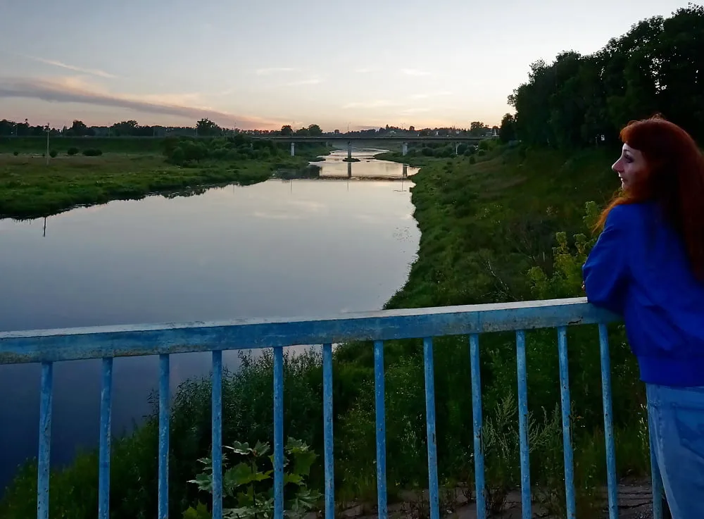 On vazuza-river bridge in cold evening #6