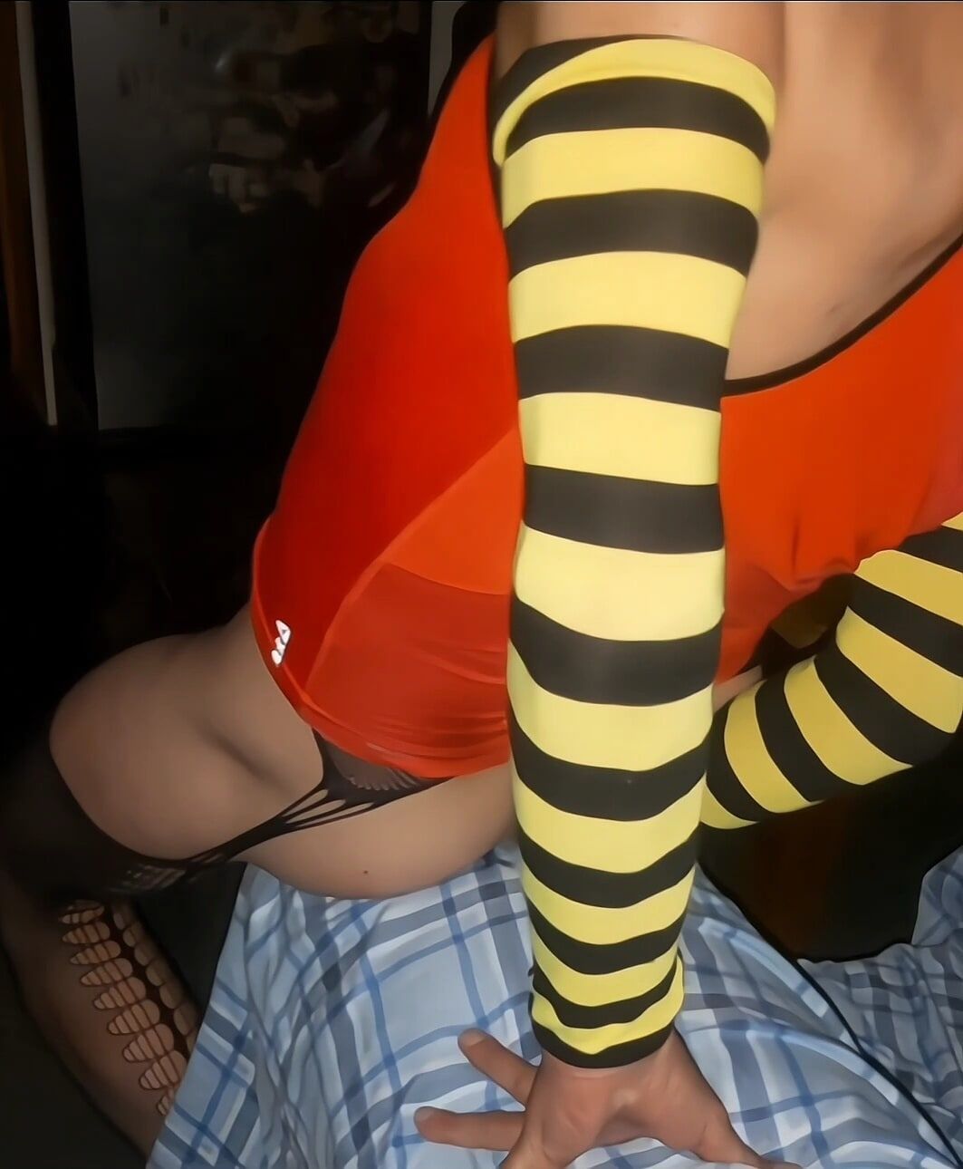 Red singlet caning my ass red and sitting on  my hand  #17