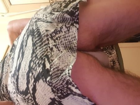 Panty boy wearing new tight short dress 
