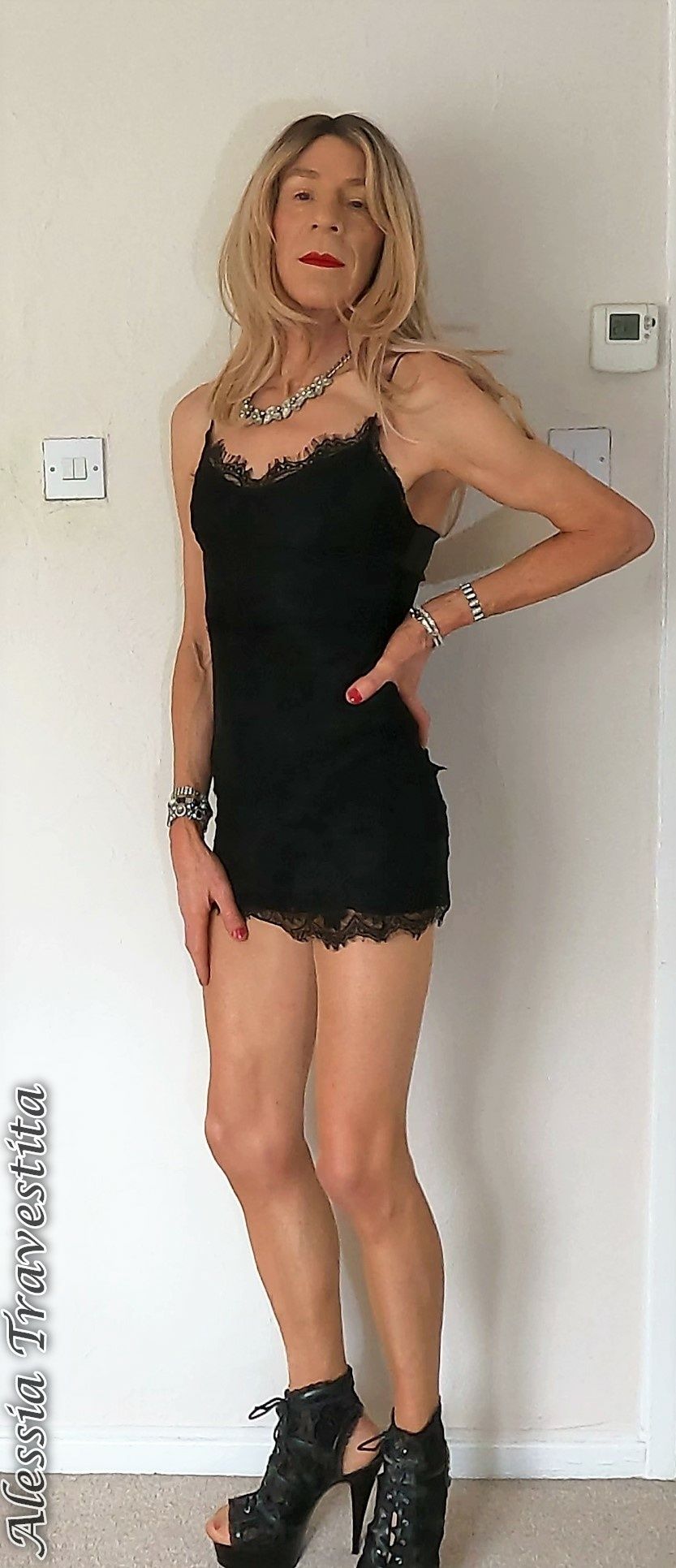 84 Alessia Travestita models Little Black Dress #13