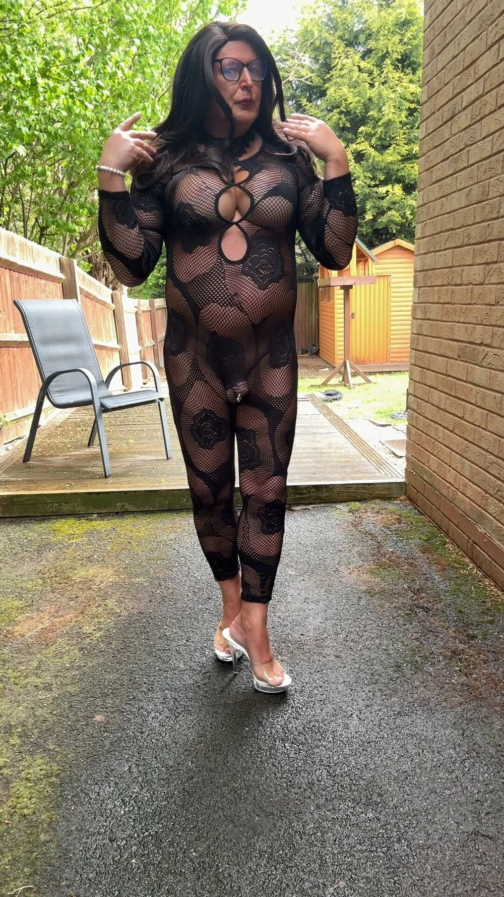 Sexy Crossdresser kellycd2022 in fishnet body stocking  #3