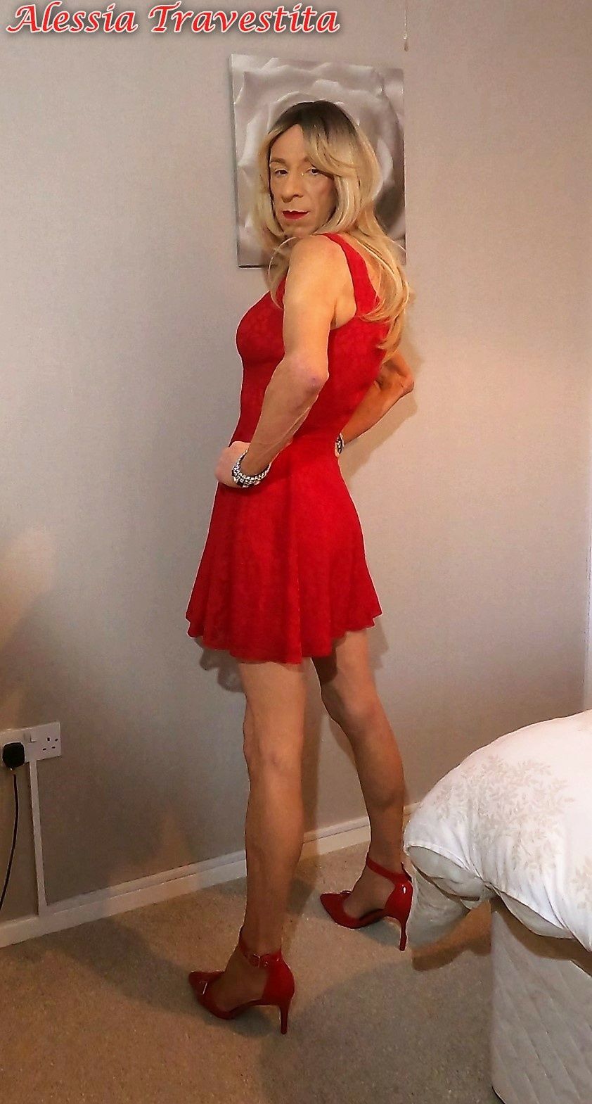 65 Alessia Travestita in Flirty Red Dress #54