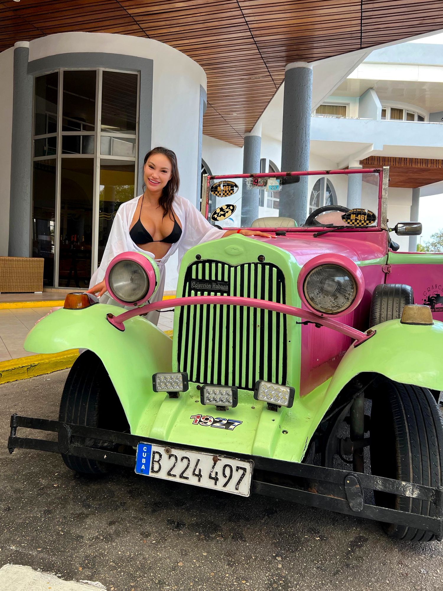 Monika Fox Poses Near A Cuban Retro Car #4