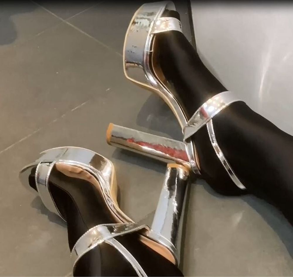 Silver Heels, Black Spandex #10