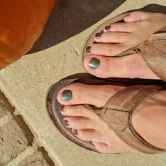 My feet and Pedicured toes