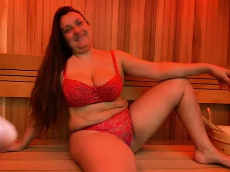 my body in the heat of the sauna         