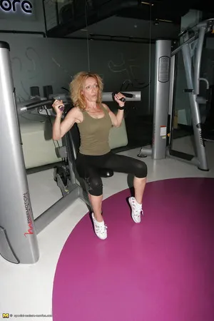 naked mature mothers do naked exercises at gym part          