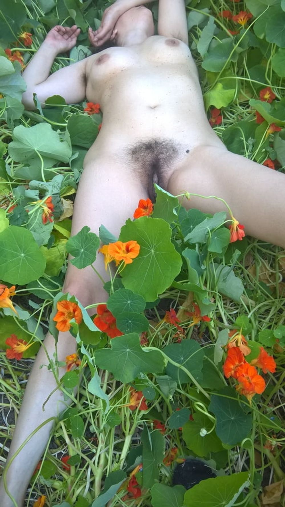 Hairy Milf JoyTwoSex With Flowers #19