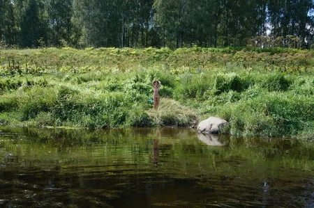 on the stone in volga river         