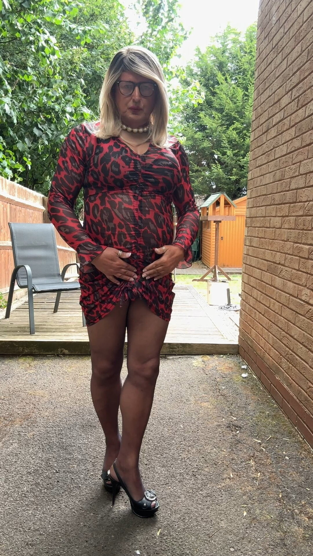 Sexy Crossdresser Kellycd2022’s in red animal print  #3