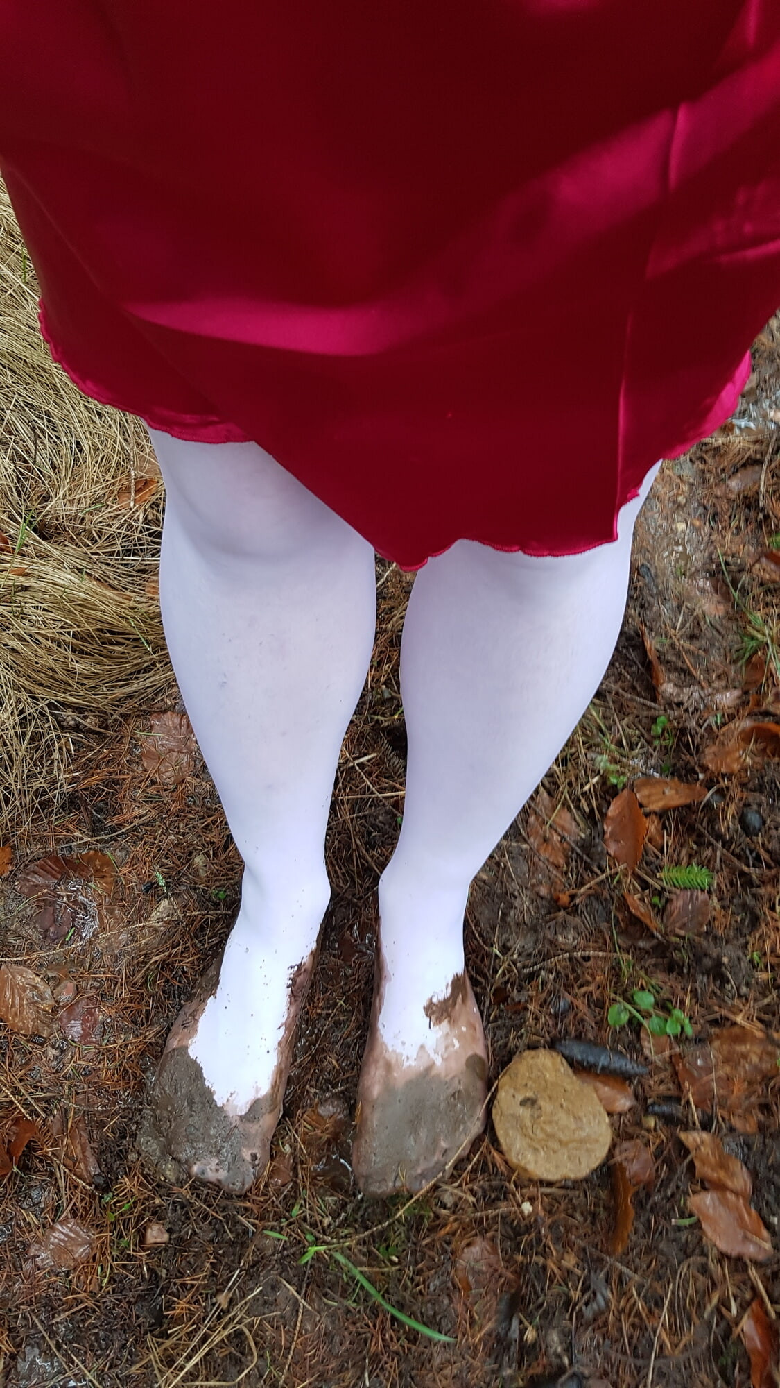 Strumpfhose im Wald