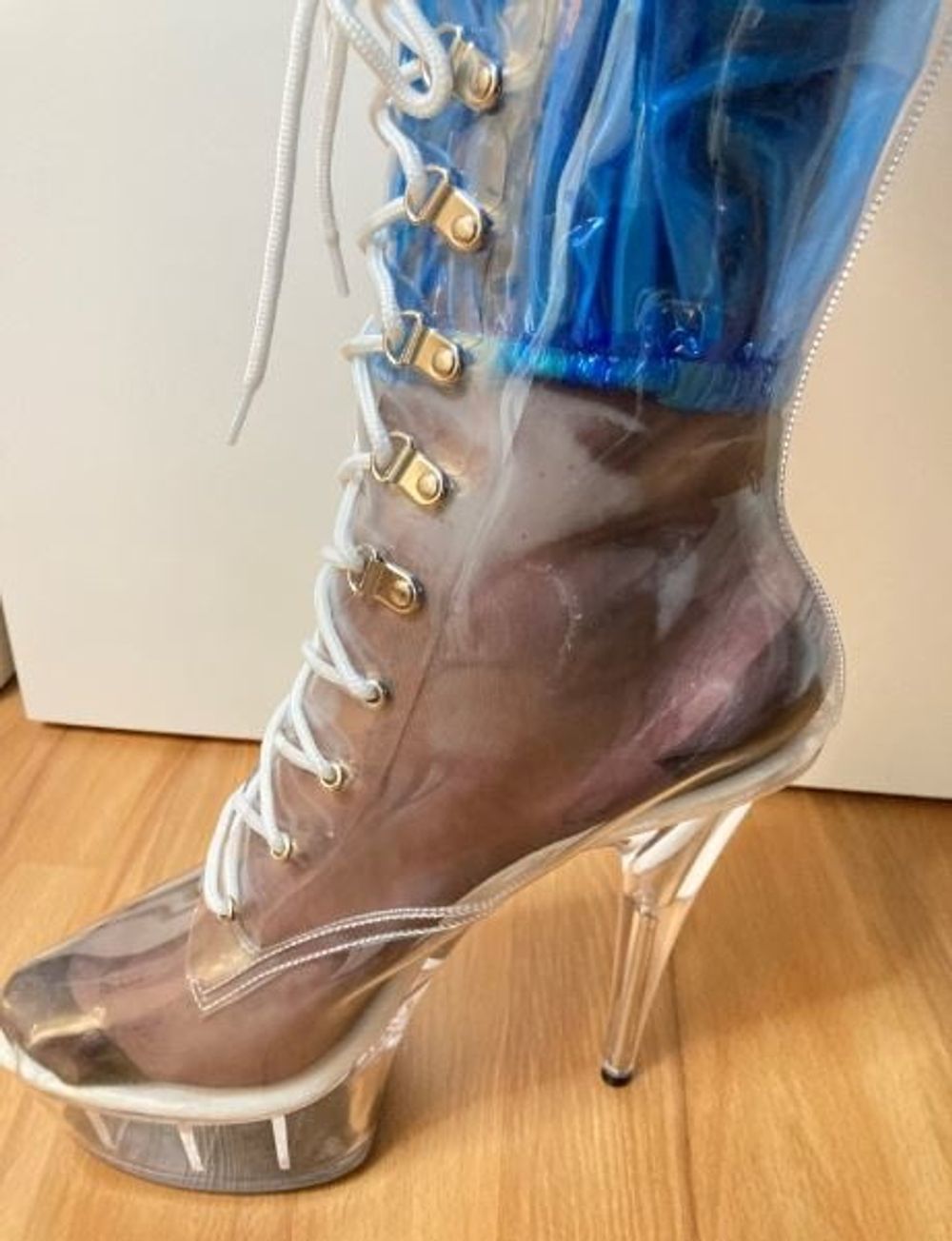 Blue Transparent PVC and Clear PVC Boots #7