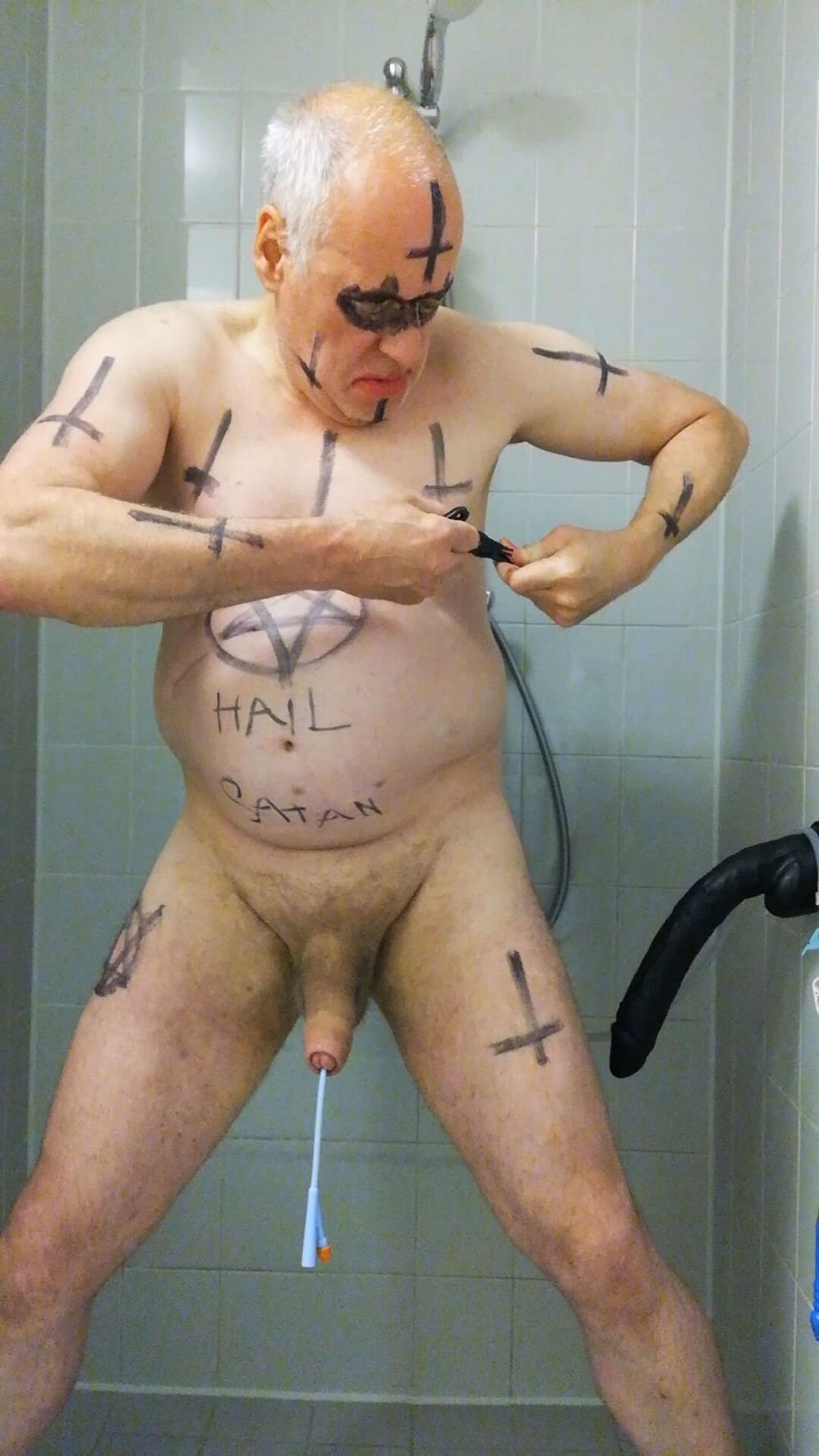 Satan slave takes a delicious urine enema #9