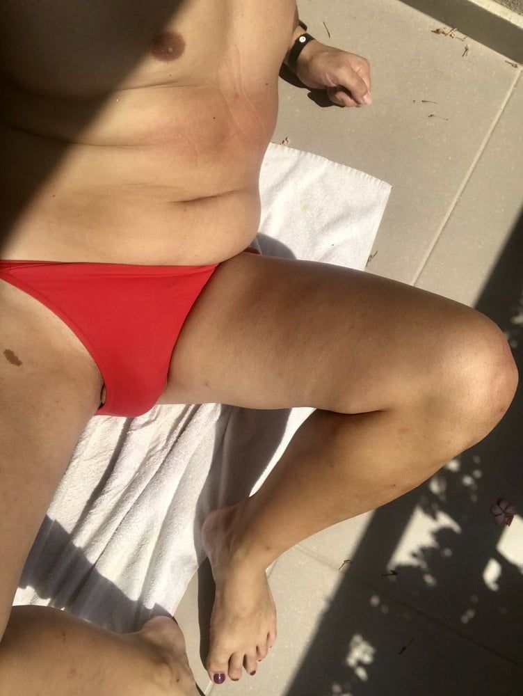 Red Bikini and tan lines #3