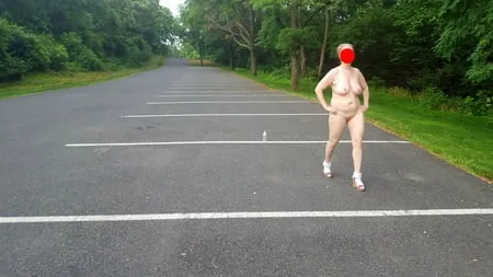 naked parking lot walk         