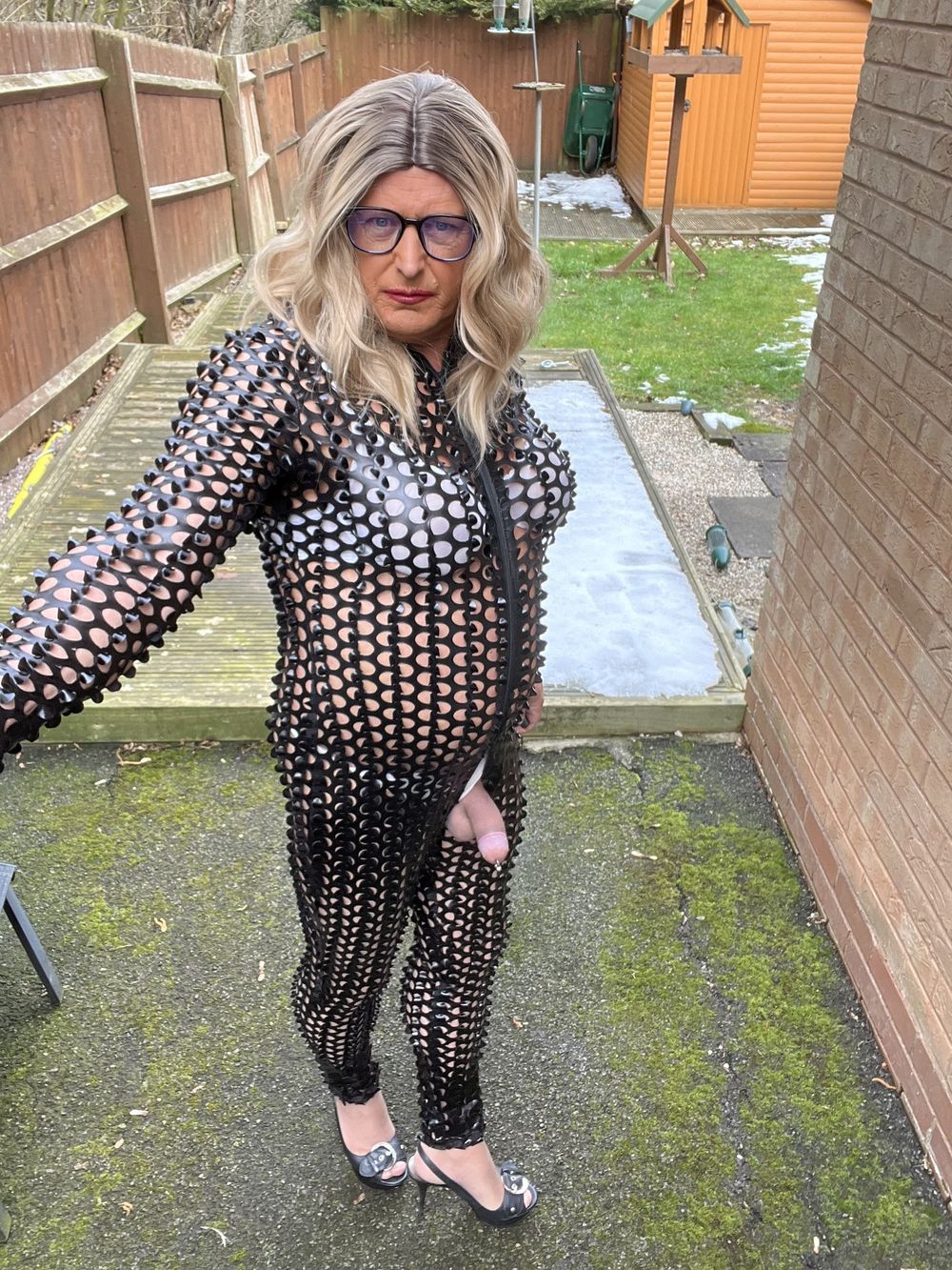 Amateur Crossdresser Kellycd2022 sexy milf in pvc bodysuit #10