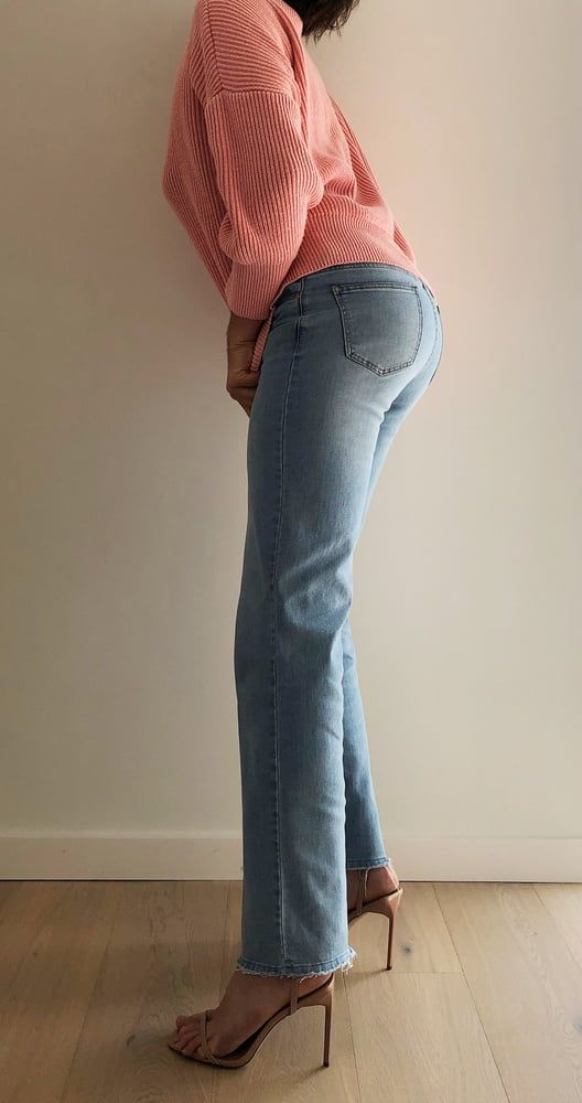Exposed thong in jeans & stiletto's 2 #3