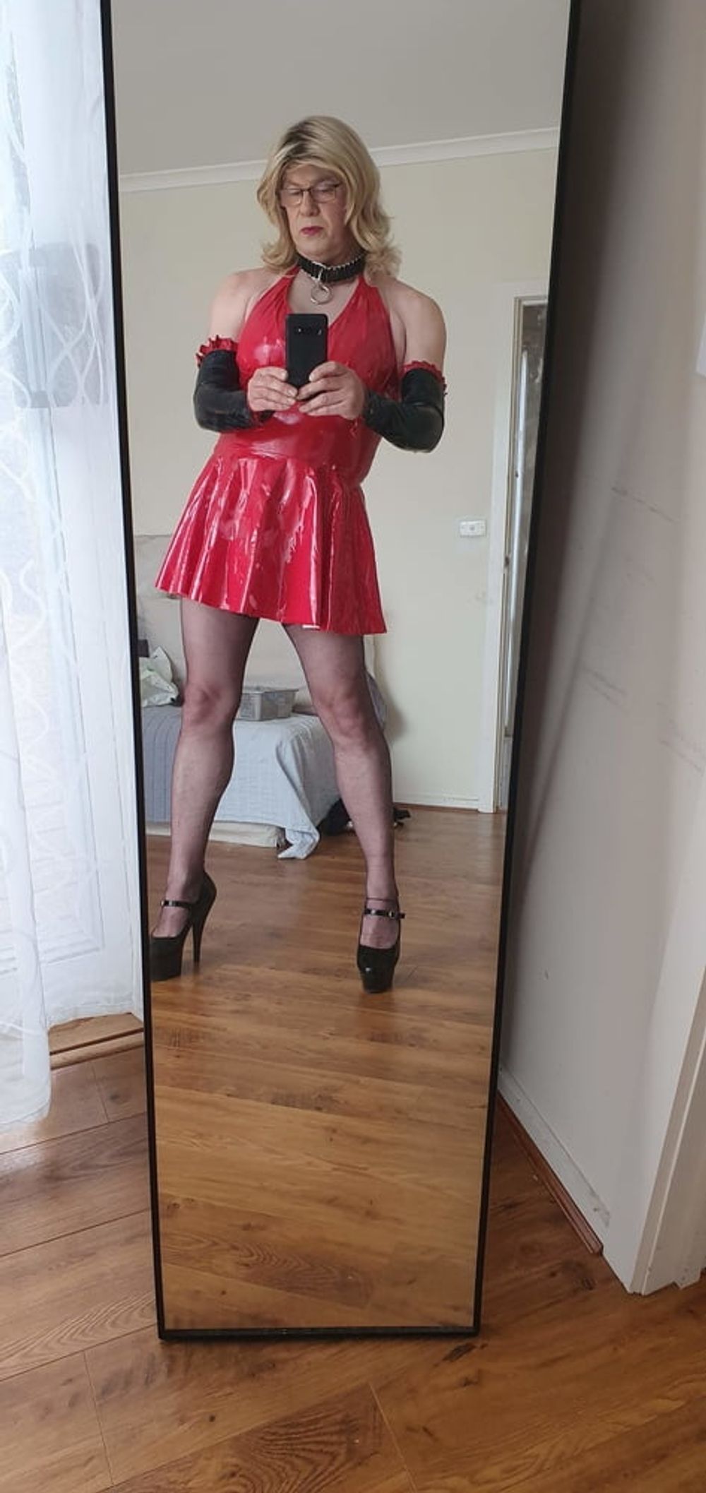 Rachel Latex in Red PVC #8